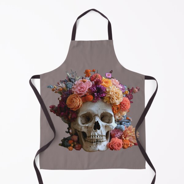 Item preview, Floral Skull Halloween Design – Vintage Skull with Colorful Autumn Flowers designed and sold by KAM-KAM-STORE.