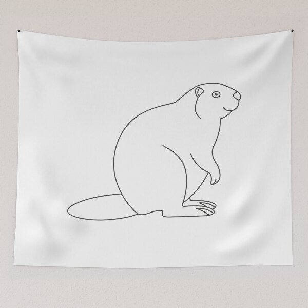 Item preview, Beaver Friendly 1 Line Art Gift designed and sold by OneLine Studio.