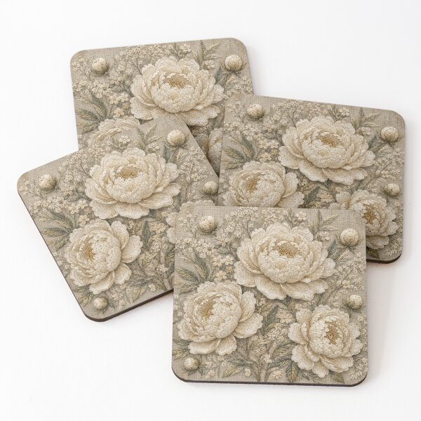 Item preview, Ivory Peony Garden | Cottage Garden Floral Art designed and sold by HavuNordicShop.