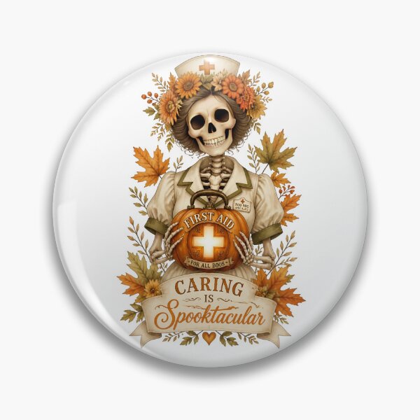 Item preview, Caring Is Spooktacular Halloween Skeleton Nurse designed and sold by Sovereign Supply Co..