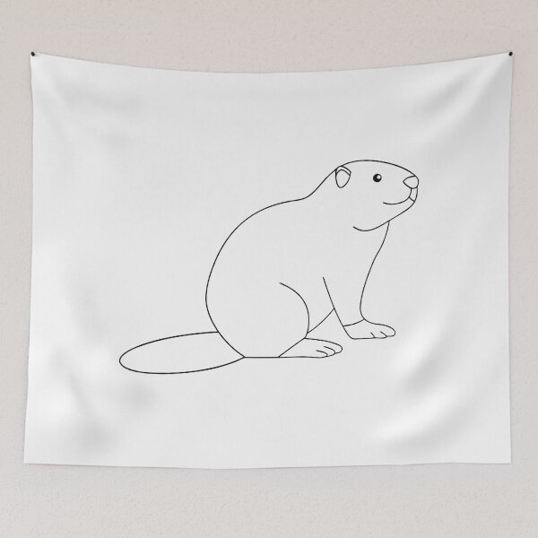 Item preview, Beaver Friendly 2 Line Art Gift designed and sold by OneLine Studio.