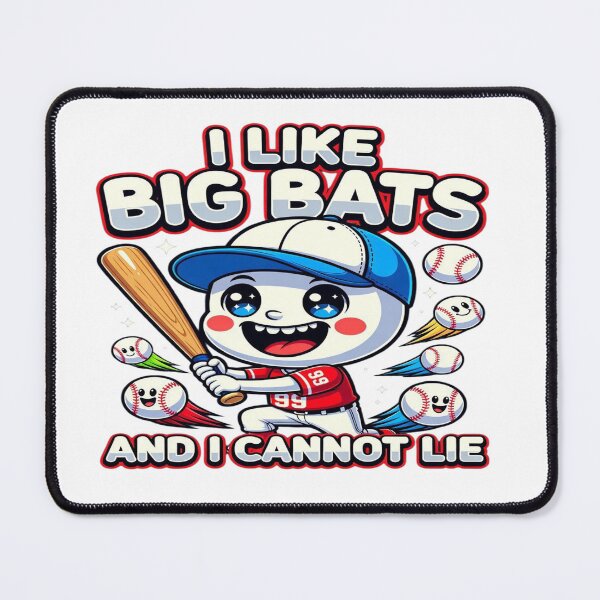 Item preview, I Like Big Bats And I Cannot Lie Funny Baseball T-Shirt | Cute Cartoon Baseball Player Gift | Baseball Fan Graphic Tee designed and sold by Sushikidsntod.