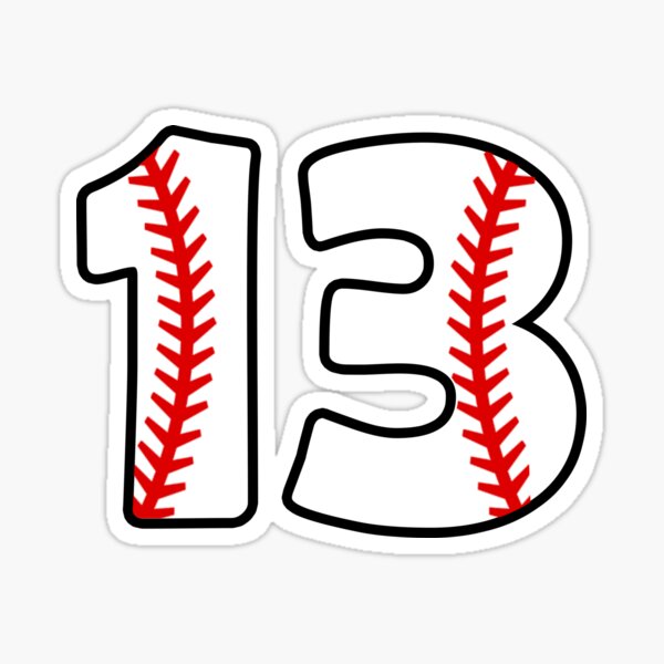 Number Thirteen - No. 13 (Two-Color) White Sticker - Sticker Decal -  Decorative Sticker - Scrapebooks, Cars, Windows, Laptops, Waterbottles