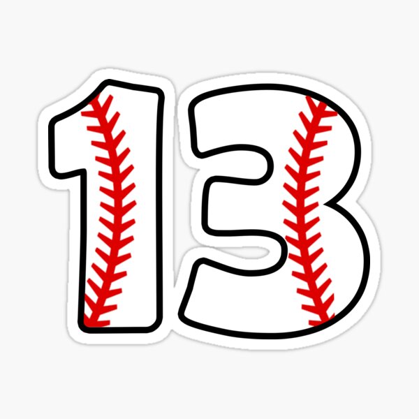 "Number 13 Baseball 13" Sticker for Sale by melsens Redbubble