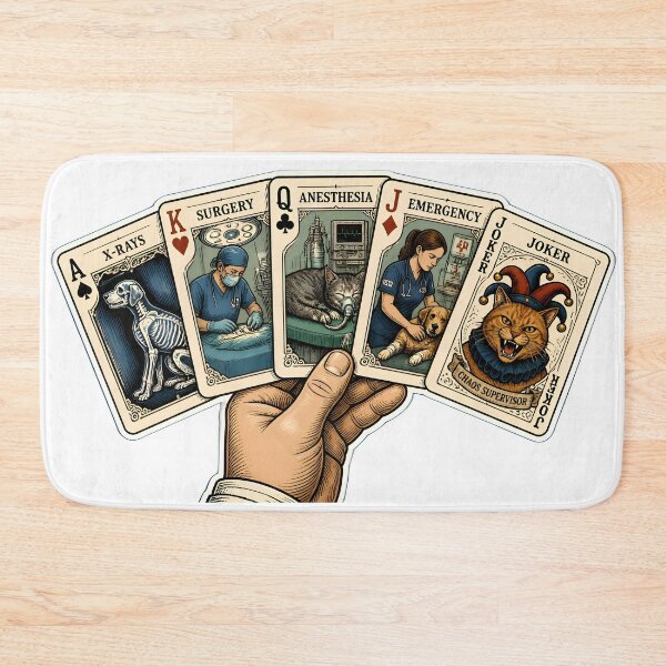 Item preview, The Emergency Hand – Funny Veterinary Playing Cards Design designed and sold by Bettybee00.