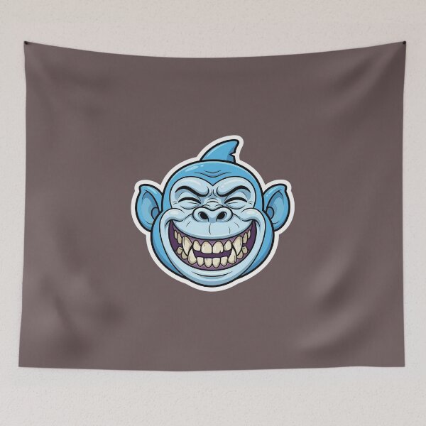Item preview, Zombie Shark Cartoon Sticker | Funny Undead Shark Face | Creepy Cute Monster Ocean Art | Horror Halloween Die Cut Sticker designed and sold by Bhaskar Digital Art.