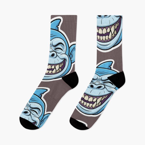 Item preview, Zombie Shark Cartoon Sticker | Funny Undead Shark Face | Creepy Cute Monster Ocean Art | Horror Halloween Die Cut Sticker designed and sold by Bhaskar Digital Art.