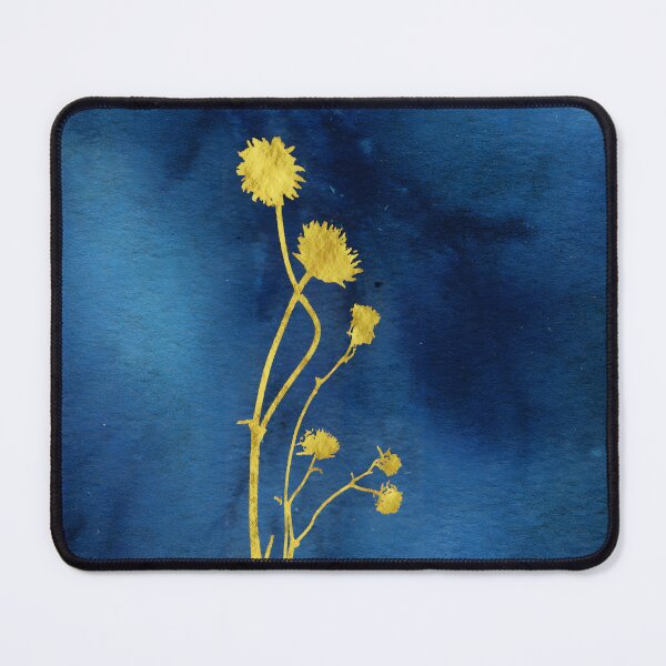 Item preview, Delicate Gold Grasses on Navy Blue - Minimalist Botanical Art designed and sold by WaterColorCats1.