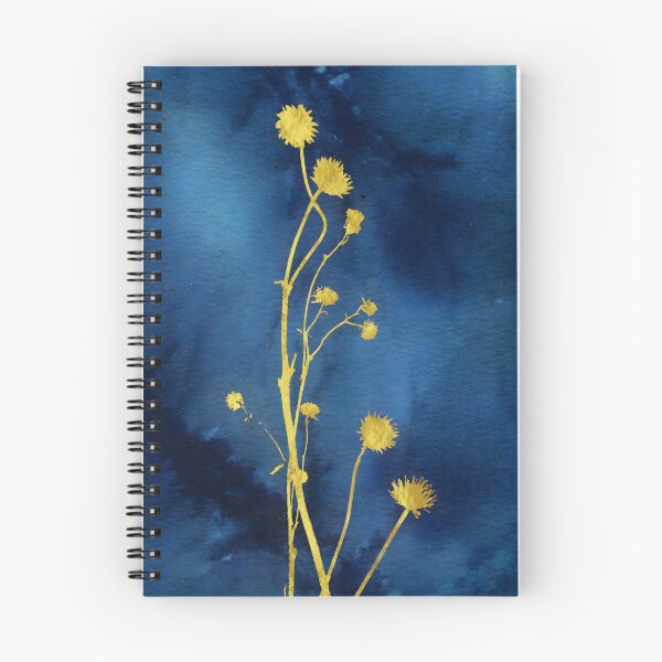 Item preview, Delicate Gold Grasses on Navy Blue - Minimalist Botanical Art designed and sold by WaterColorCats1.