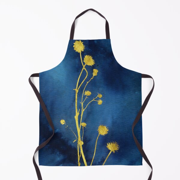 Item preview, Delicate Gold Grasses on Navy Blue - Minimalist Botanical Art designed and sold by WaterColorCats1.
