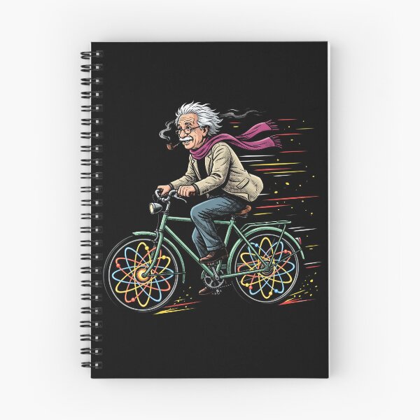 Item preview, Retro Physics Genius Scientist Riding Bicycle Atom Wheels designed and sold by AdyKurniawan.