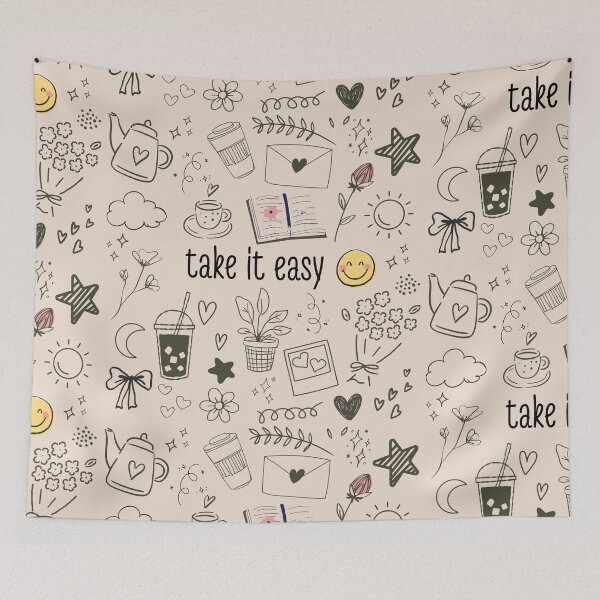 Item preview, Easy Vibes Cute Hand Drawn Doodles designed and sold by LibertyHub.