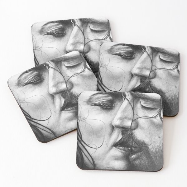 Item preview, Intimate Embrace – Graphite Kiss Pencil Art designed and sold by BoyanVBart.