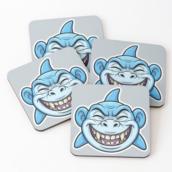 Item preview, Zombie Shark Cartoon Sticker | Funny Undead Shark Face | Creepy Cute Monster Ocean Art | Horror Halloween Die Cut Sticker designed and sold by Bhaskar Digital Art.