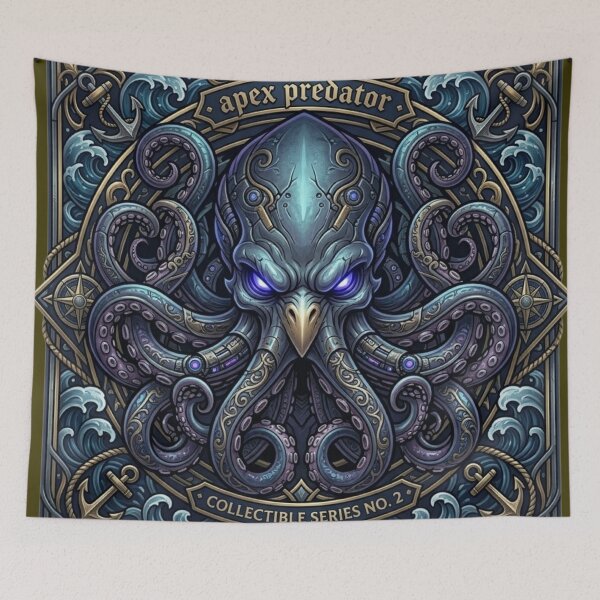 Item preview, Mythical Kraken Leviathan Ornamental Maritime Badge designed and sold by unboxedbyJuls.