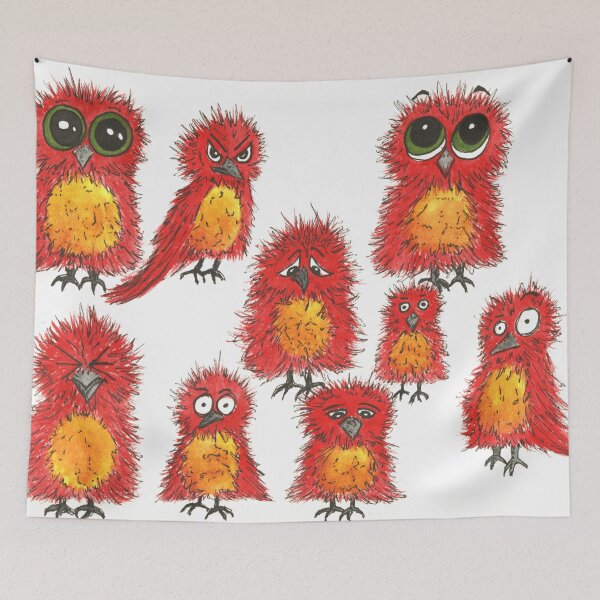 Item preview, Red expressive birds designed and sold by AussiAllison.