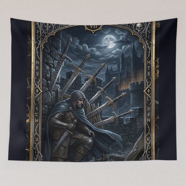 Item preview, Seven of Steels-tarot card designed and sold by Studio77-Gothic.