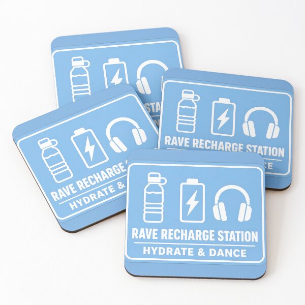 Artikelvorschau, Rave-Ladestation Hydrate and Dance Schild entworfen und verkauft von  ZenRave Designs.