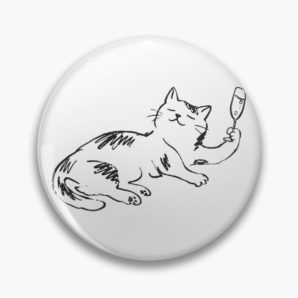 Item preview, Funny Fancy Cat Enjoying a Drink Vector Line Art designed and sold by estercarymarc11.