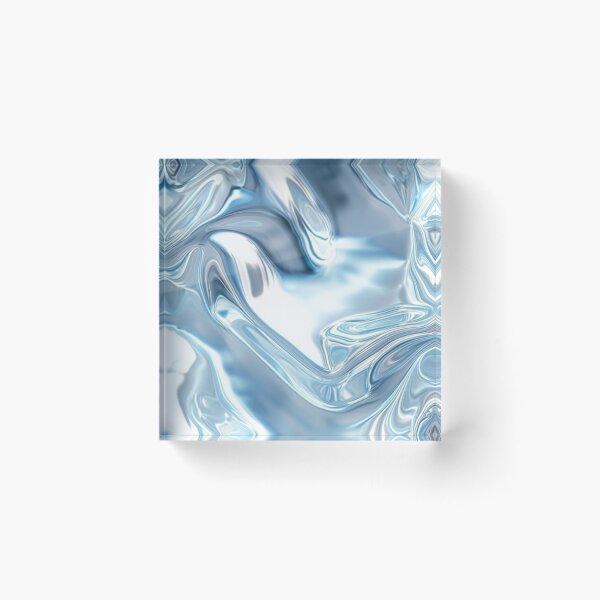 Item preview, Liquid Chrome Ice Blue Metallic Fluid Waves Y2K Abstract designed and sold by LYAN-STORE.