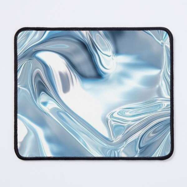 Item preview, Liquid Chrome Ice Blue Metallic Fluid Waves Y2K Abstract designed and sold by LYAN-STORE.