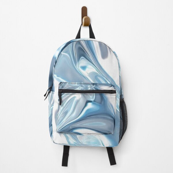 Item preview, Liquid Chrome Ice Blue Metallic Fluid Waves Y2K Abstract designed and sold by LYAN-STORE.