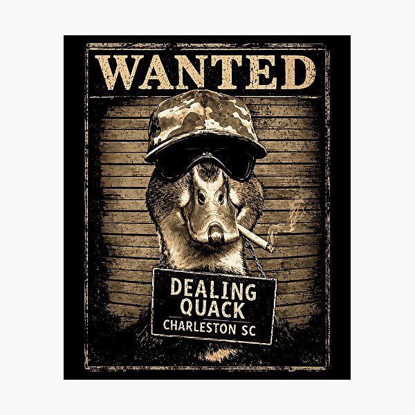 Item preview, Wanted Dealing Quack Charleston SC Duck Mugshot designed and sold by DrawMotion.