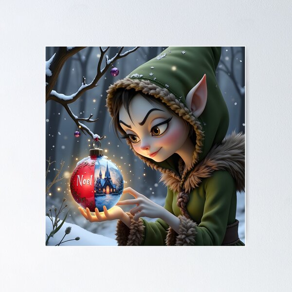 Item preview, Noel's Winter Wish – A Christmas Ornament of Magic designed and sold by nicky2342.