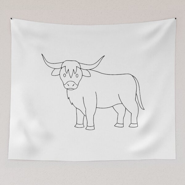 Item preview, Highland Cow Elegant 1 Line Art Gift designed and sold by OneLine Studio.