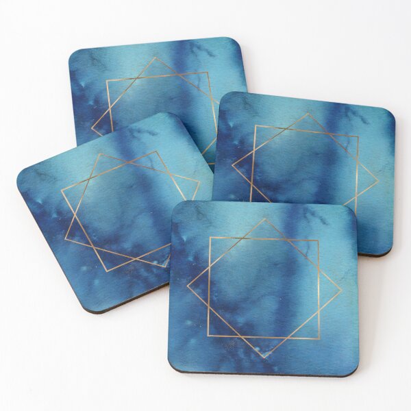 Item preview, Geometric Gold Frame on Navy Blue - Modern Abstract Fine Art designed and sold by WaterColorCats1.