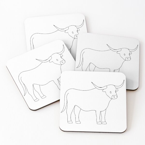 Item preview, Highland Cow Elegant 2 Line Art Gift designed and sold by OneLine Studio.