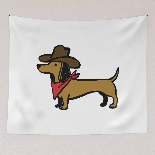 Item preview, Cute Dachshund Cowboy Vector Illustration designed and sold by estercarymarc11.