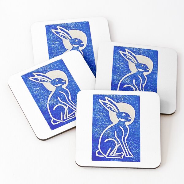 Item preview, Blue Hare in Moonlight designed and sold by JOMCarveToPrint.