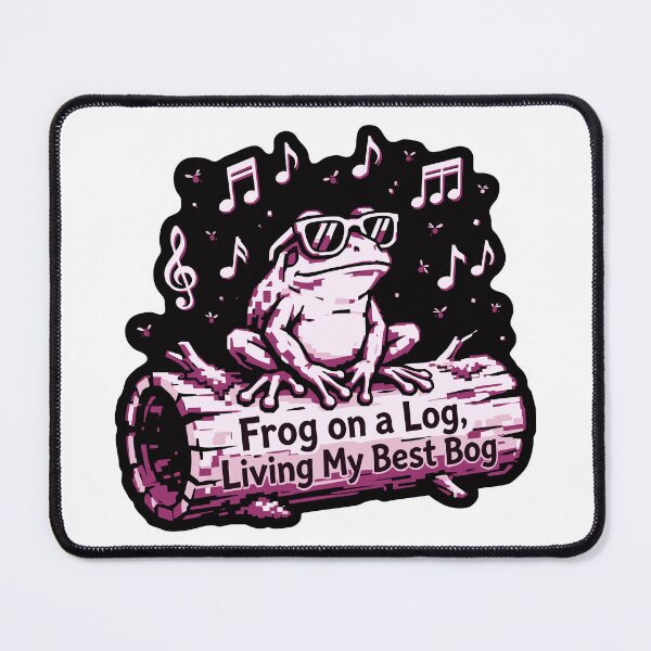 Item preview, Frog on a Log Living My Best Bog Chill Frog designed and sold by XYZ LAB by Jesuperman.