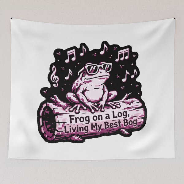 Item preview, Frog on a Log Living My Best Bog Chill Frog designed and sold by XYZ LAB by Jesuperman.