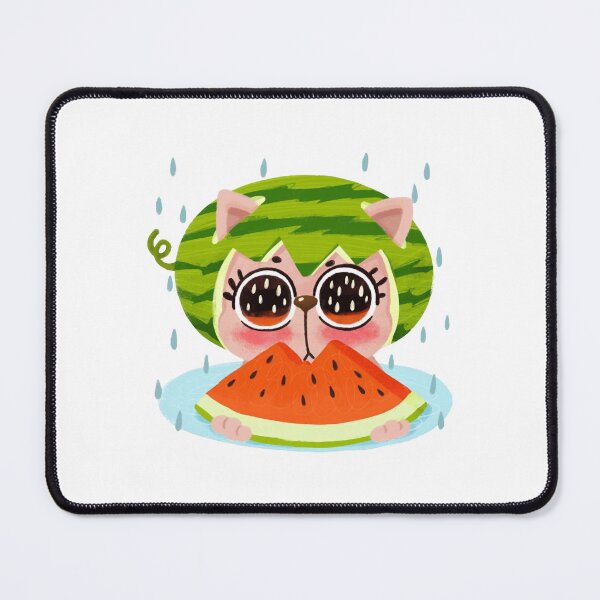 Item preview, Watermelon Kitty Cute Kawaii Summer Fruit Rain Design designed and sold by InOtterNew.