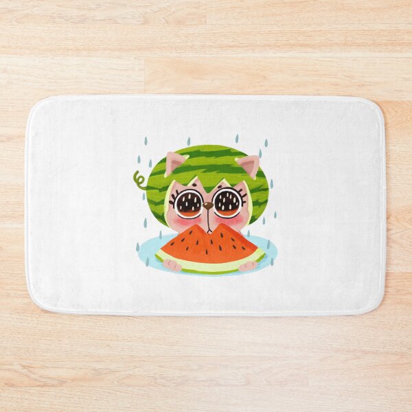 Item preview, Watermelon Kitty Cute Kawaii Summer Fruit Rain Design designed and sold by InOtterNew.