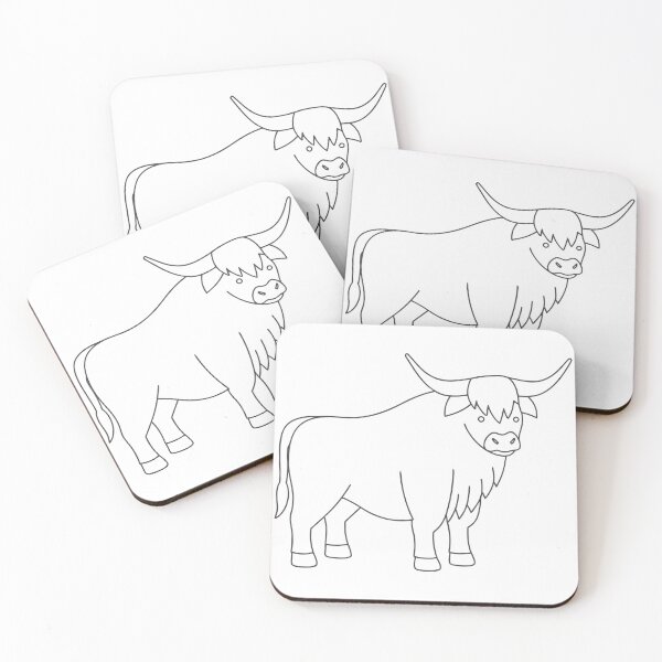 Item preview, Highland Cow Friendly 2 Line Art Gift designed and sold by OneLine Studio.