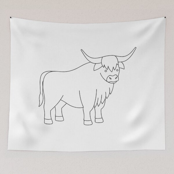 Item preview, Highland Cow Friendly 2 Line Art Gift designed and sold by OneLine Studio.