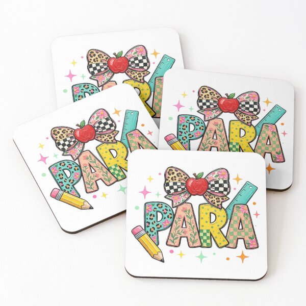 Item preview, Para Teacher Appreciation Groovy Retro Floral Bow School Graphic designed and sold by raedattia.