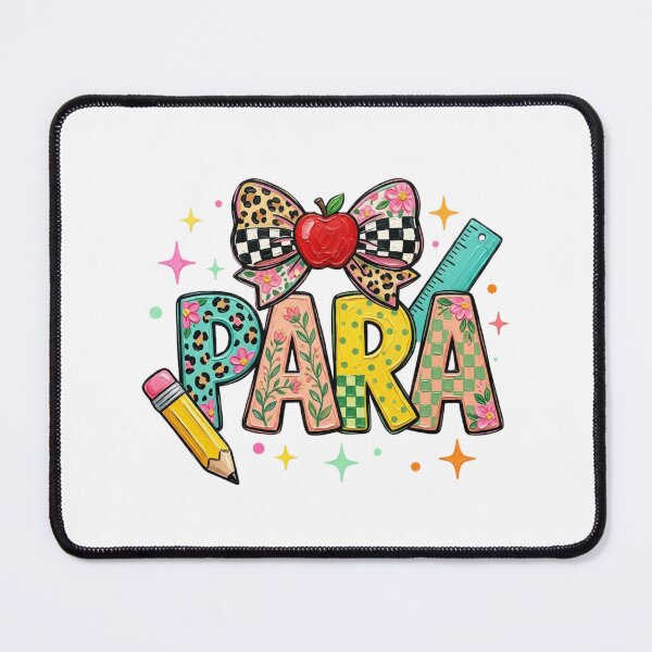 Item preview, Para Teacher Appreciation Groovy Retro Floral Bow School Graphic designed and sold by raedattia.