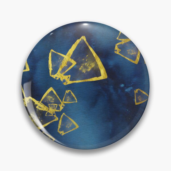 Item preview, Gold Triangles Pattern on Navy Blue - Modern Geometric Art designed and sold by WaterColorCats1.