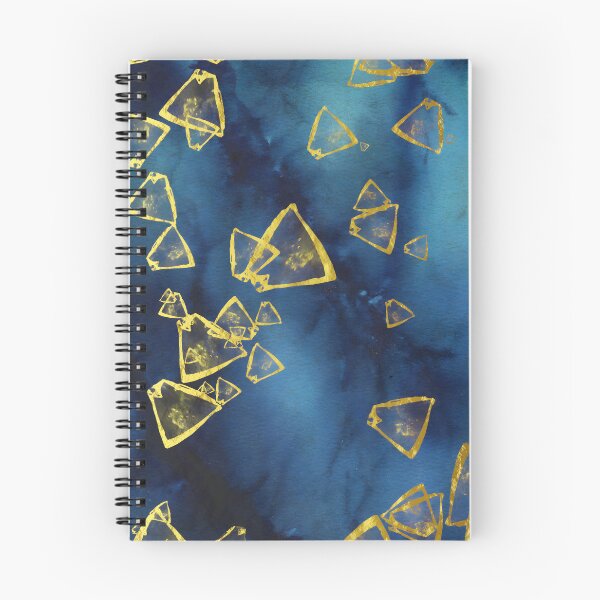 Item preview, Gold Triangles Pattern on Navy Blue - Modern Geometric Art designed and sold by WaterColorCats1.
