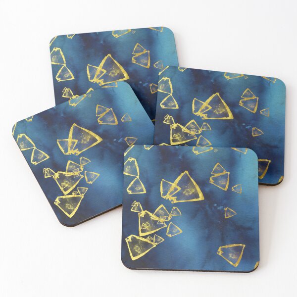 Item preview, Gold Triangles Pattern on Navy Blue - Modern Geometric Art designed and sold by WaterColorCats1.