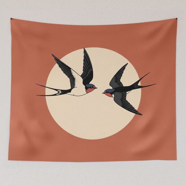 Item preview, Swallows at Sunset  designed and sold by TheDenimArt.