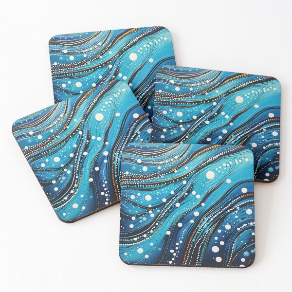 Item preview, Aboriginal Inspired Dot Art - Local Water Waves designed and sold by GrinGalore.