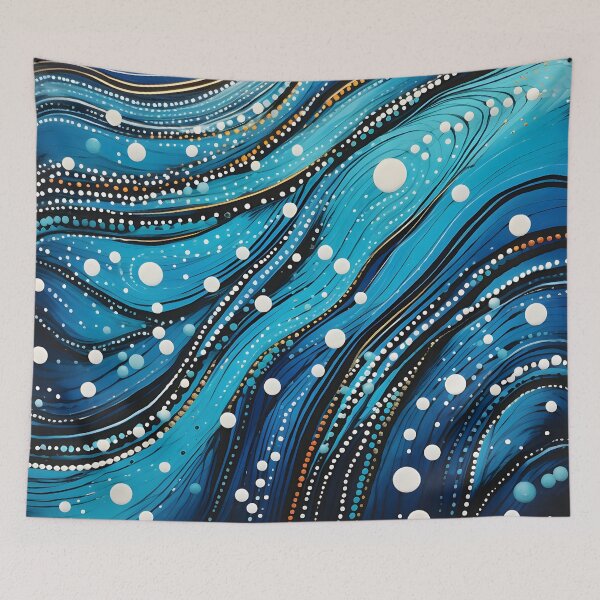Item preview, Aboriginal Inspired Dot Art - Local Water Waves designed and sold by GrinGalore.