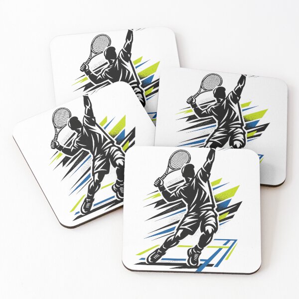 Item preview, Dynamic Faceless Tennis Serve – Modern Athletic Silhouette Vecto designed and sold by mbmstores.