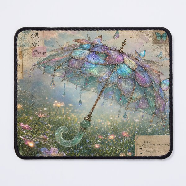 Item preview, Art Nouveau Butterfly Wing Umbrella inspired by Alphonse Mucha designed and sold by FotoworldEdel.