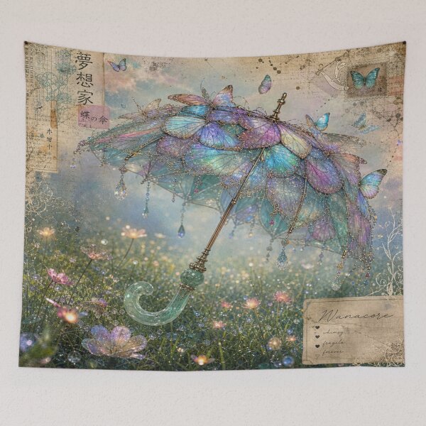 Item preview, Art Nouveau Butterfly Wing Umbrella inspired by Alphonse Mucha designed and sold by FotoworldEdel.